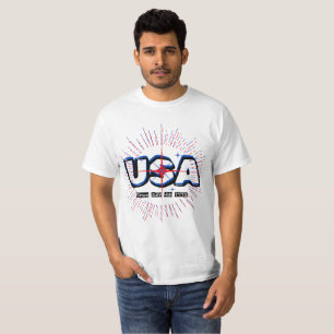 Camiseta Julio Cuarto Estados Unidos Texto N Razones Rojo A