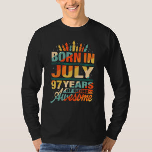Camiseta Julio de 1925 97 años 97 años 97 años Candle Graph