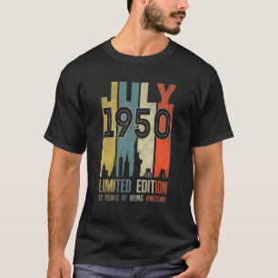 Camiseta Julio de 1950 72 años de edad 1950 Cumpleaños