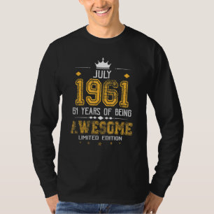 Camiseta Julio De 1961 61 Años De Satisfacción