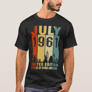 Camiseta Julio De 1961 62 Años De Ser Una Vintage Increíble