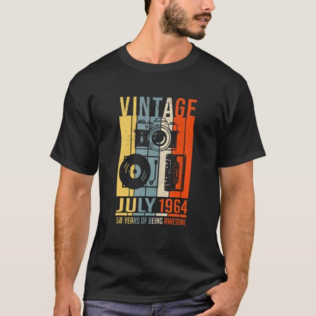 Camiseta Julio De 1964 58 Años De Ser Increíble (Anverso)