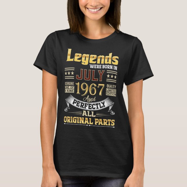 Camiseta Julio De 1967 55 Años De Edad 55 Leyendas De Cumpl (Anverso)