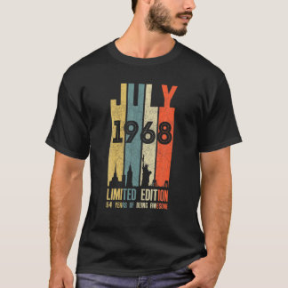 Camiseta Julio De 1968 54 Cumpleaños 54 Años De Edad 1968 C