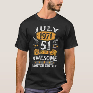 Camiseta Julio de 1971 51º cumpleaños 51 años