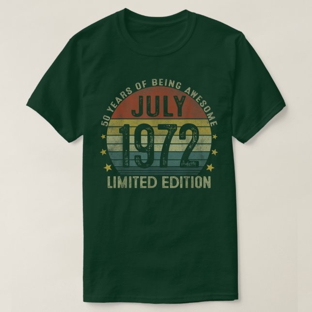 Camiseta Julio de 1972 Viñeta 50 cumpleaños Regalos de 50 a (Diseño del anverso)