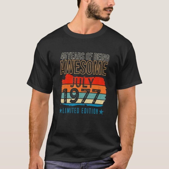 Camiseta Julio de 1977, 45 años (Anverso)