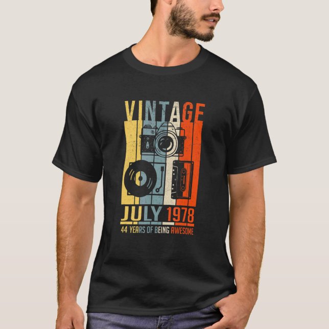 Camiseta Julio De 1978 44 Años De Ser Increíble (Anverso)