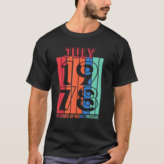 Camiseta Julio De 1978 44 Años De Ser Increíble 2 (Anverso)