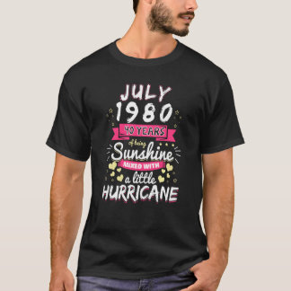 Camiseta Julio de 1980 Chica 40 Años De Sunshine Mixed Hurr