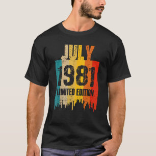 Camiseta Julio De 1981 42 Años De Ser Increíble