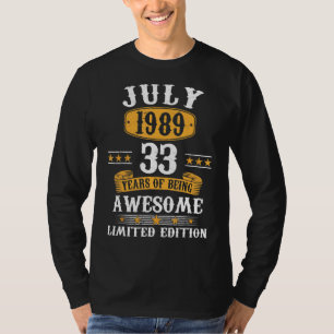 Camiseta Julio de 1989, 33 años