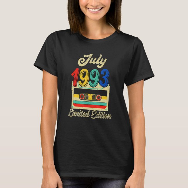 Camiseta Julio de 1993 29º cumpleaños 29 años (Anverso)