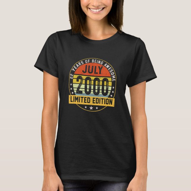 Camiseta Julio de 2000 22º cumpleaños (Anverso)