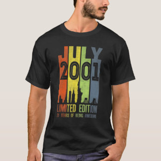 Camiseta Julio de 2001 21 años Cumpleaños de 2001