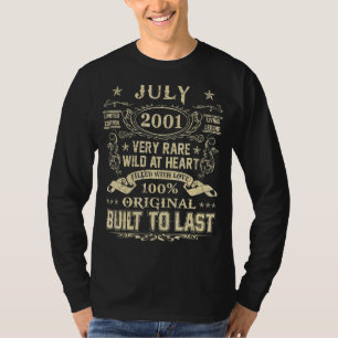 Camiseta Julio de 2001 21 años de edad 21º cumpleaños