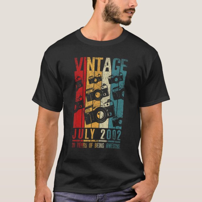 Camiseta Julio de 2002 20º cumpleaños 20 años de edad (Anverso)