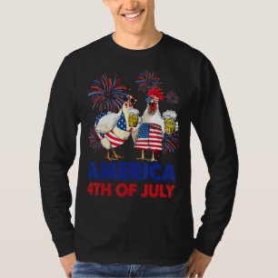Camiseta Julio Día de la Independencia 4º Patriótico Pollo 
