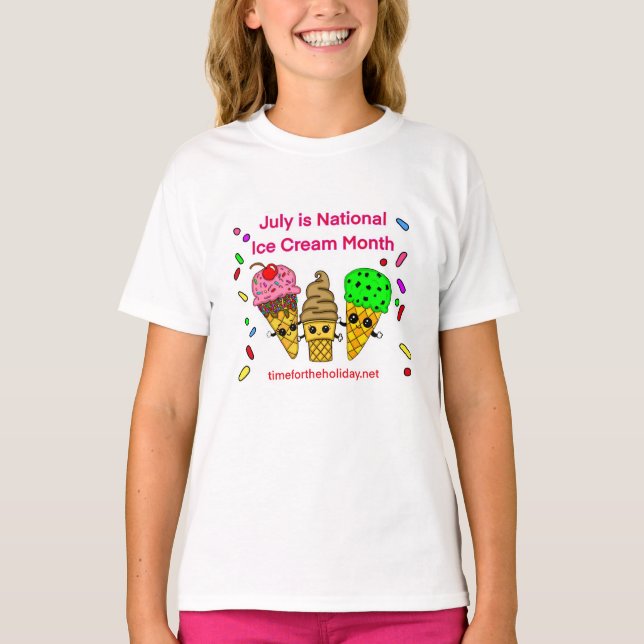 Camiseta Julio es el mes del helado (Anverso)
