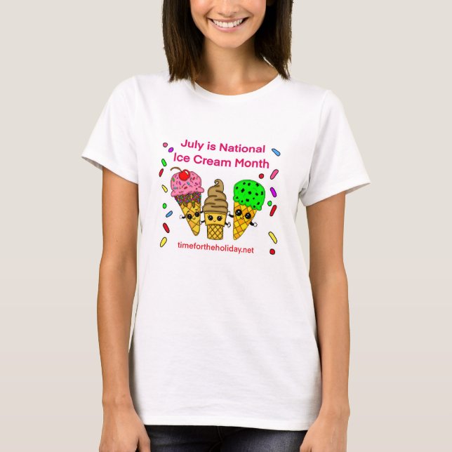 Camiseta Julio es el mes del helado (Anverso)