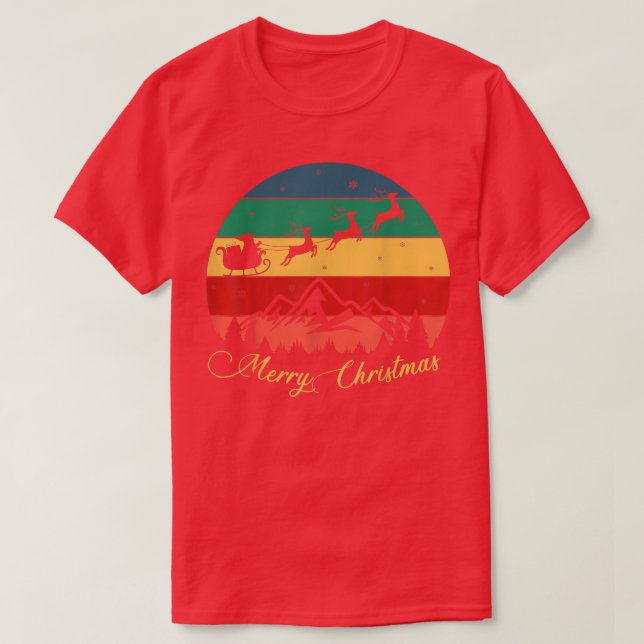 Camiseta Julio Feliz Navidad Santa Sleigh Reindeer, diverti (Diseño del anverso)