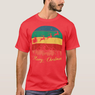 Camiseta Julio Feliz Navidad Santa Sleigh Reindeer, diverti