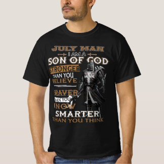 Camiseta Julio Hombre Hijo De Dios Más Fuerte De Lo Que Cre