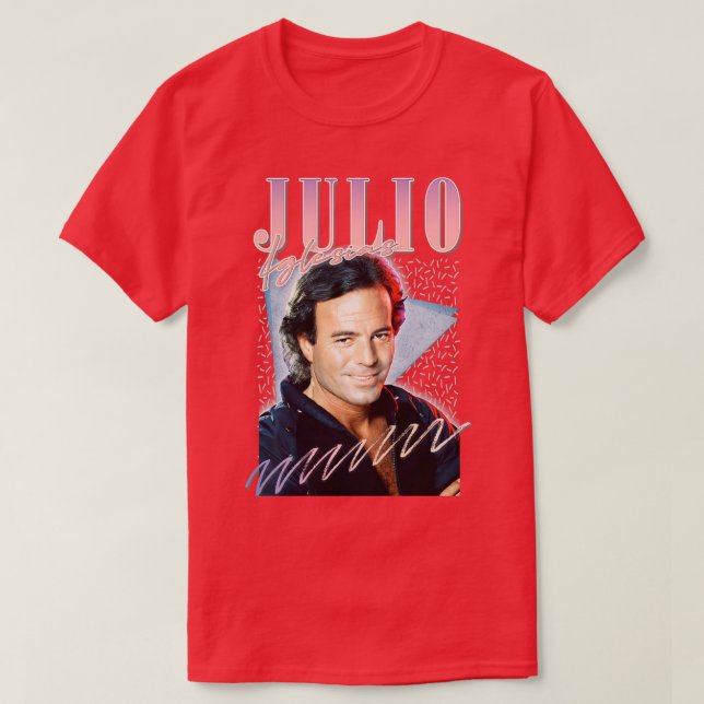 Camiseta Julio Iglesias Estilo Retro Diseño de Ventilador 1 (Diseño del anverso)