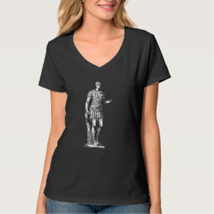 Camiseta Julius Caesar Emperador Estatua Línea Arte Romano