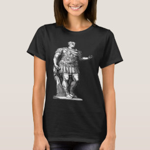 Camiseta Julius Caesar Emperador Estatua Línea Arte Romano