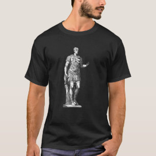 Camiseta Julius Caesar Emperador Estatua Línea Arte Romano