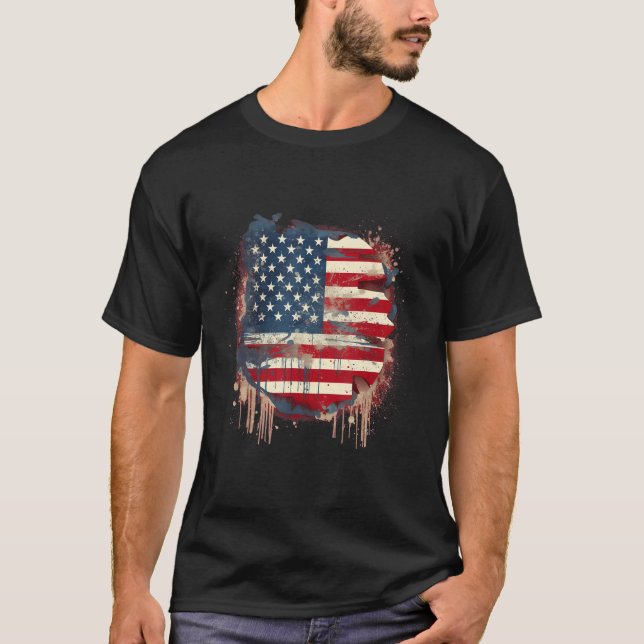 Camiseta July 4th Product  Patriotism, American Flag_22 (Anverso)