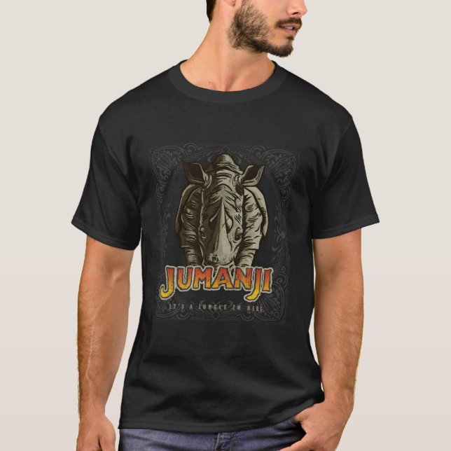 Camiseta Jumanji juego de mesa de rinoceronte con problemas (Anverso)
