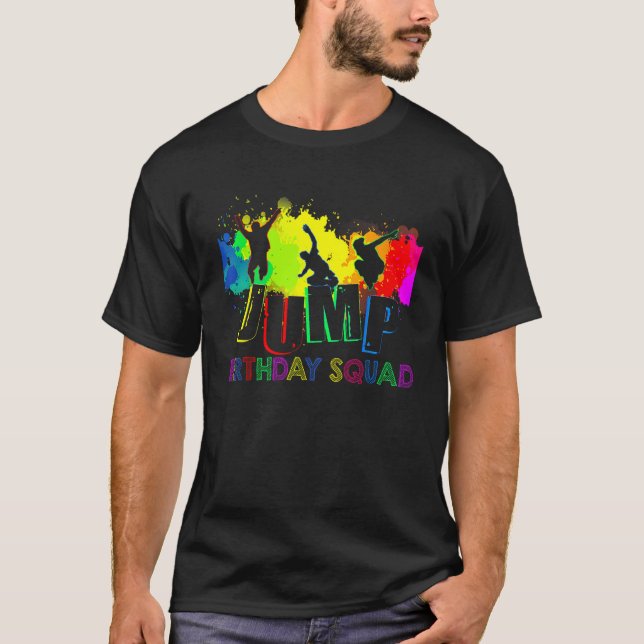 Camiseta Jump Birthday Squad Party Matching Family Group Ju (Anverso)