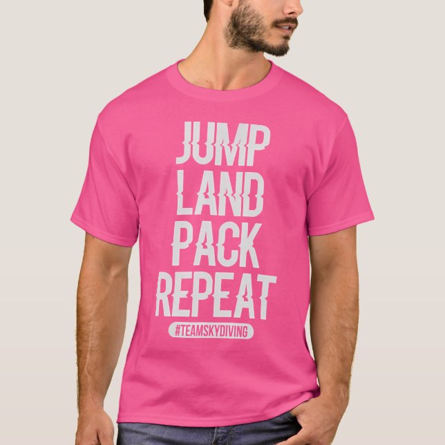 Camiseta Jump Land Pack Repetir Skydiving (Anverso)