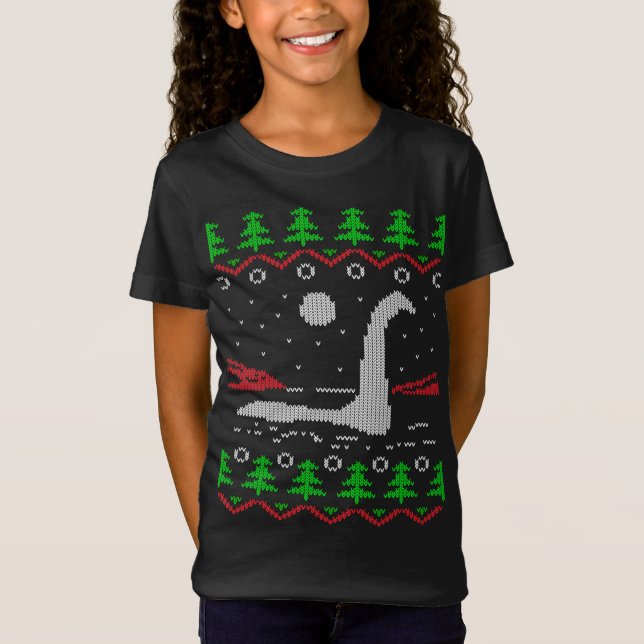 Camiseta Jumper de Navidades feos de Loch Ness Monster (Anverso)