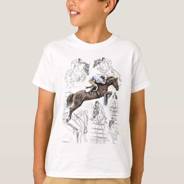 Camiseta Jumper Horses Fences Montaje (Anverso)
