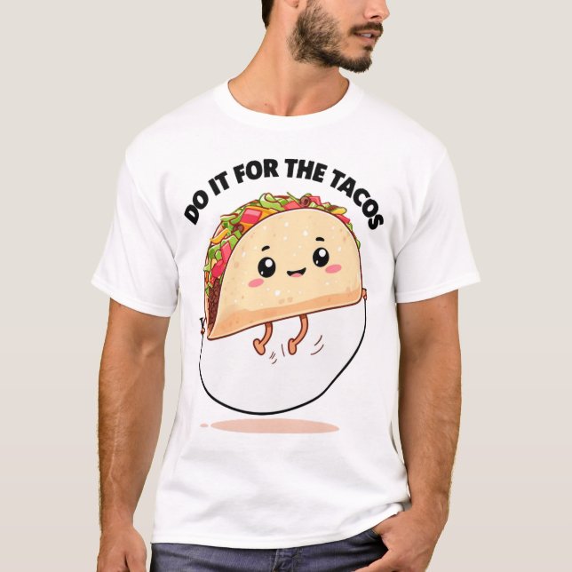 Camiseta Jumping De Caracteres De Taco Antropomórfico Alegr (Anverso)