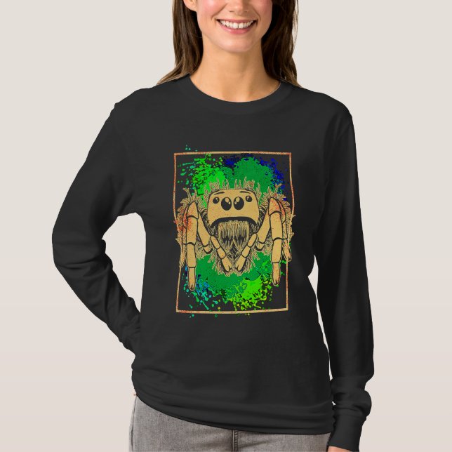 Camiseta Jumping Spider Animal Colorful (Anverso)