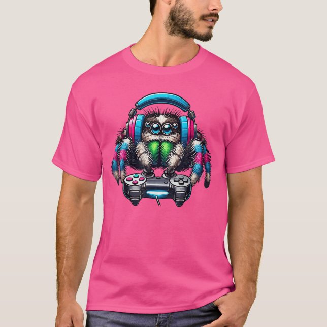 Camiseta Jumping Spider Video Games Lover Gamer Gaming boy (Anverso)