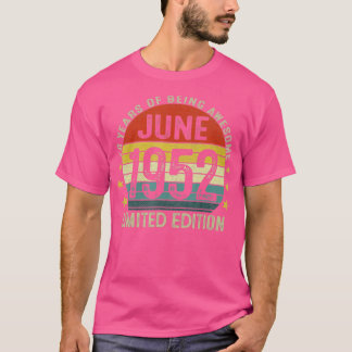 Camiseta June 1952 Vintage 70th Birthday 70 Year Old Gifts