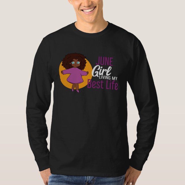 Camiseta June Girl Living My Best Life Melanin Queen (Anverso)
