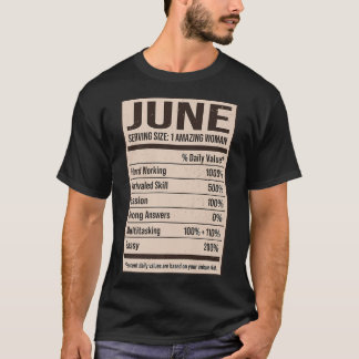 Camiseta June Nutrition Facts Name Nickname Alias Title Fri