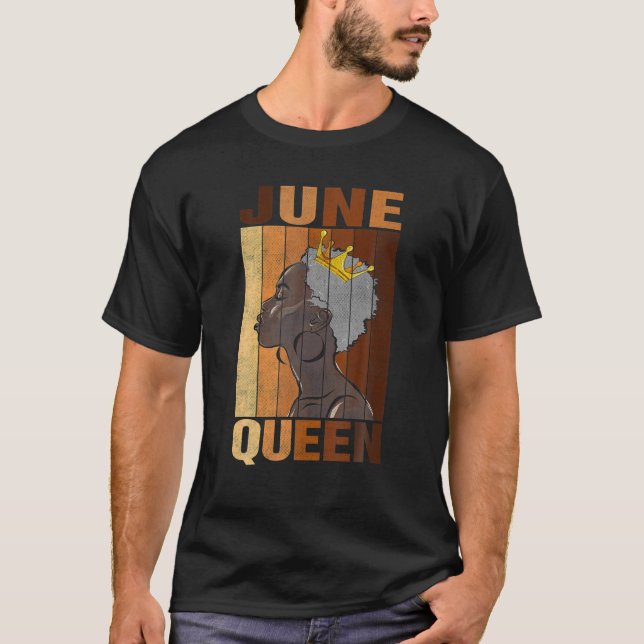 Camiseta June Queen Birday African American Black Woman M (Anverso)