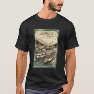 Camiseta Juneau Alaska, afiche de viaje vintage-retro gráfi