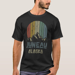 Camiseta Juneau Alaska Retro Fauna Alaskan Aurora Boreal