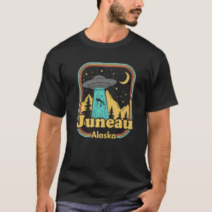 Camiseta Juneau Alaska Ufo Alien Hunter Irónico Estado de l