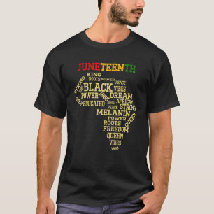 Camiseta Junenth Afro Words African American Freedom Since