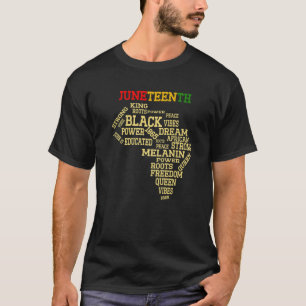 Camiseta Junenth Afro Words African American Freedom Since