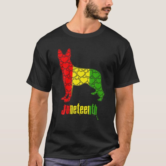 Camiseta Junenth Black Pride Historia Corazones de amor - A (Anverso)